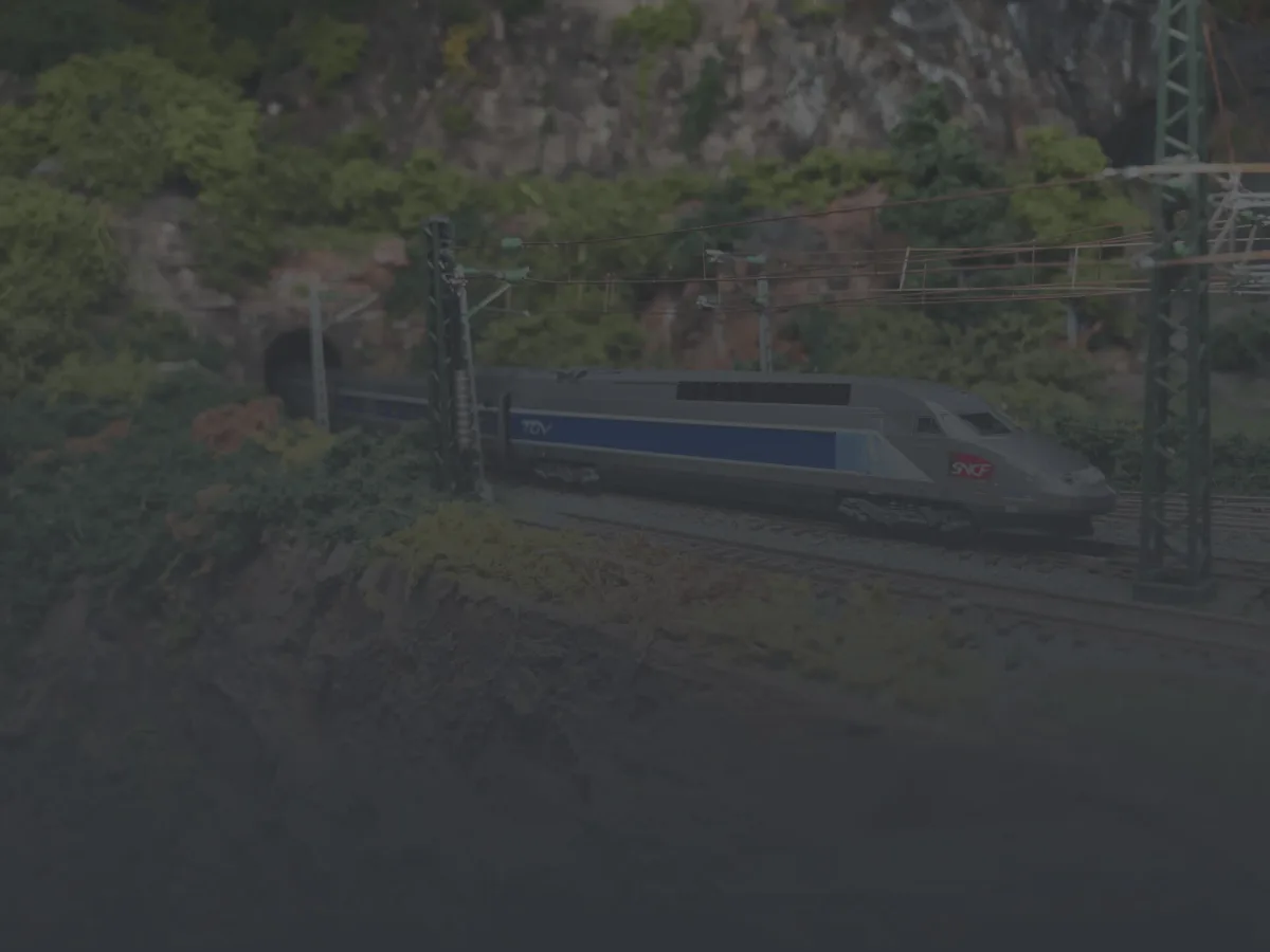 Bild eines Lemke Collection Zuges, der gerade aus einen Tunnel herausfährt